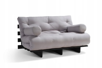 Sofa z funkcją spania 140x200 cm - Pascall Slim Exclusive Black Futon GP15