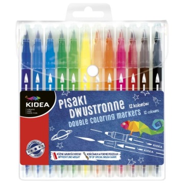 Маркеры-кисти двусторонние Kidea 12к.