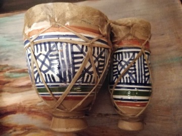 BONGOS CERAMICZNY AFRYKAŃSKI BĘBENEK SZAMAŃSKI