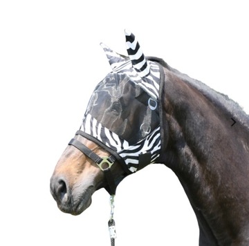 MOSKITIERA MASKA DLA KONIA PRZECIW OWADOM NA MUCHY Z USZAMI PONY