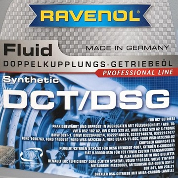 RAVENOL DCT/DSG GETRIEBE FLUID 4L - трансмиссия