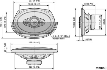 Автомобильные колонки PIONEER TS-A6971F 100 Вт