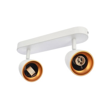 ПОТОЛОЧНЫЙ СВЕТИЛЬНИК ТОЧЕЧНАЯ ПОЛОСКА ГАЛОГЕННАЯ ЛАМПА 2xGU10 БЕЛЫЙ И ЗОЛОТОЙ EDO