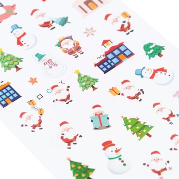 NAKLEJKI ŚWIĄTECZNE BOŻONARODZENIOWE WZORY CHOINKA MIKOŁAJ BAŁWANEK na okno