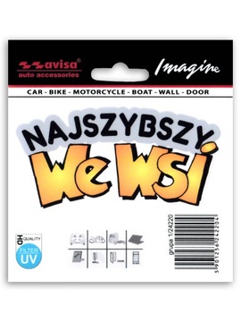 Naklejka NAJSZYBSZY WE WSI wieś wiejski tuning