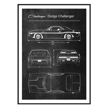 Ретро-патентный постер Dodge Challenger