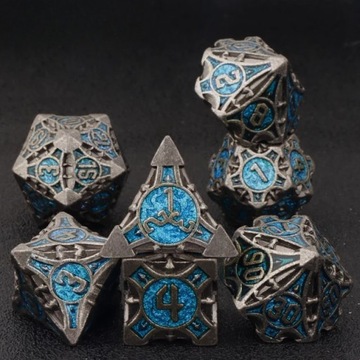 НАБОР НЕБЕСНЫХ ПОРТАЛОВ ИЗ 7 МЕТАЛЛИЧЕСКИХ КУБИКОВ ДЛЯ РПГ