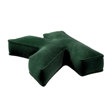 Бархатная подушка буква К, 40 см, БОЛЬШАЯ зеленая