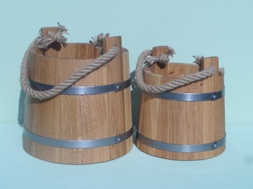 Дубовое ведро 5 литров, цветочный горшок