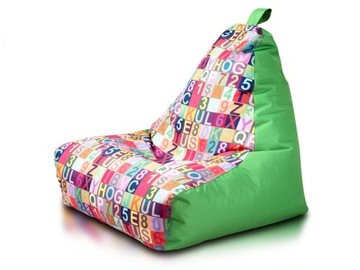 75X70 ŻÓŁTA WZORZYSTA PUFA SAKO KOLOROWY WOREK