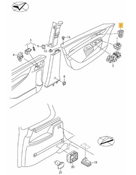 КНОПКА ЗАМКА ДВЕРИ VW GOLF V 5