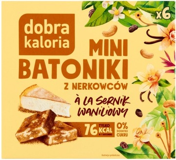 DOBRA KALORIA MINI BATONIKI A'LA SERNIK WANILIOWY | 0 CUKRU BATONY ORZECHY