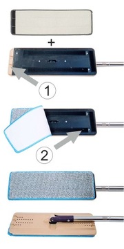 НАКЛАДКА ДЛЯ ПЛОСКОЙ ШВАБРЫ ИЗ МИКРОФИБРЫ 10 шт.