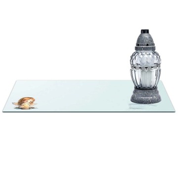 SZKLANA PODSTAWKA POD ZNICZE 60x20cm 555c Aniołek