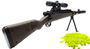 SZTUCER KARABIN MYŚLIWSKI NA KULKI 6MM SNAJPERKA ASG Z LUNETĄ I LASEREM