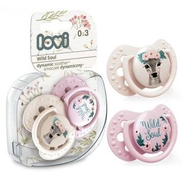 LOVI Smoczek uspokajający Wild Soul Girl 0-3m 2szt