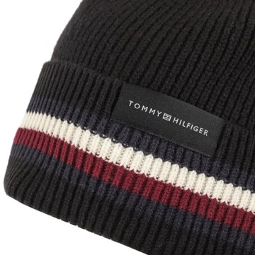 Czapka Męska Tommy Hilfiger Corporate Beanie Czarna AM0AM11484 BDS