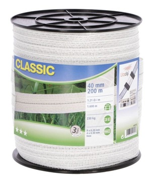 Taśma ogrodzeniowa CLASSIC 200m x 40mm,biała Kerbl