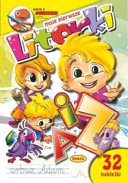 Literki - kolorowanka z naklejkami