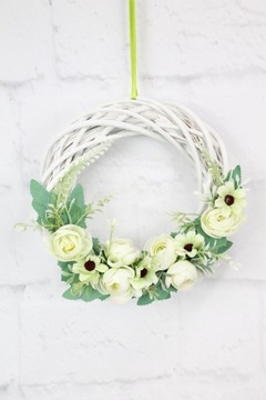 Венок из пионов, украшение на дверь ЗЕЛЕНЫЙ