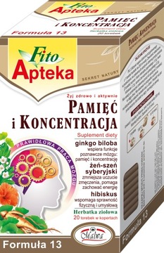 MALWA FITO APTEKA PAMIĘĆ I KONCENTRACJA HERBATA