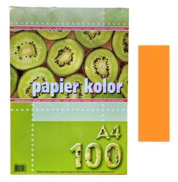 Papier ksero A4 POMARAŃCZOWY 100 ark KRESKA