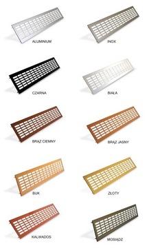Kratka wentylacyjna 60x480 pod lodówkę ALUMINIUM