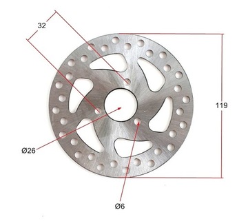 Тормозной диск для квадроцикла MINI DIRT POCKET BIKE ATV, внутренний диаметр 119 мм 26
