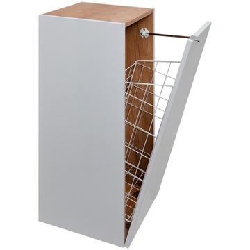 Półsłupek z koszem ADEL 35 cm biały