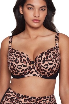 85G Dalia Jane leopard-czerń K24 dwuczęściowy usztywniany kostium kąpielowy