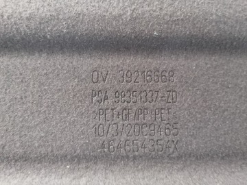 PEUGEOT 208 II POLIČKA ZADNÍ KUFRU ORIGINÁLNÍ 19-