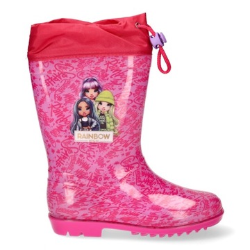 KALOSZE DZIECIĘCE GUMOWCE GUMIAKI RÓŻOWE RAINBOW HIGH R 26
