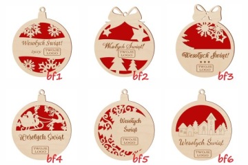 Елочные игрушки с логотипом компании, деревянная подвеска, 100 шт.