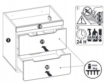 Шкафчик под умывальник, 60 см, ящики ДУБ