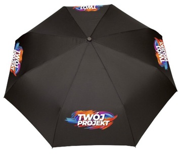 Parasol z nadrukiem TWOJE LOGO tekst MIX KOLORÓW