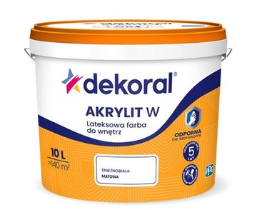 DEKORAL Farba lateksowa Akrylit W BIAŁA 10L