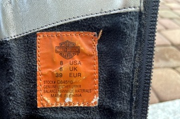 Damskie Buty Motocyklowe HARLEY DAVIDSON - Czarne Skórzane Rozmiar 39