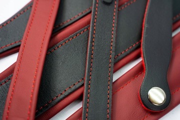 КОМПЛЕКТ ПОЯСОВ ШИРОКИХ ЧЕРНЫХ/КРАСНЫХ ремней-гармошки 80