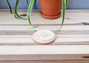 Podstawka pod doniczkę gliniana HM PIASEK 9cm - spodek z terakoty