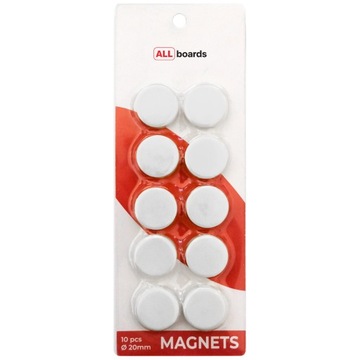 Magnesy do tablic 20 mm - 10 szt BIAŁE