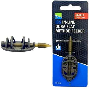 Podajnik PRESTON koszyk koszyczek ICS In line Dura Flat L 30g Method Feeder