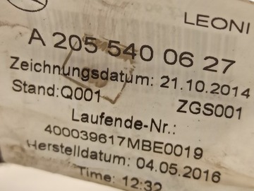 MERCEDES W205 HNÍZDO KABEL NABÍJENÍ A2055400627