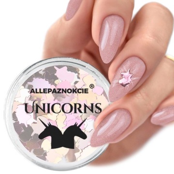 OZDOBA DO PAZNOKCI HOLO UNICORN JEDNOROŻEC RÓŻ