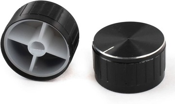 GAŁKA POTENCJOMETRU CZARNA ALU OŚ ŚCIĘTA 30mm