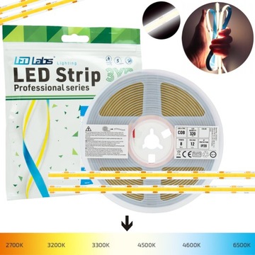 Taśma PRO neutralna COB 8W 4000K 12V Linia światła