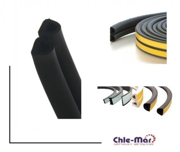 USZCZELKA GUMOWA DRZWI OKIEN CZARNA 21x15mm D 50m