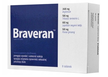 2 x Suplement Diety dla Mężczyzn Braveran tabletki 8 szt.