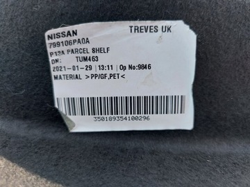 NISSAN JUKE 21/24R POLIČKA ZADNÍ KUFRU ORIGINÁLNÍ