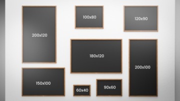 Черная магнитно-меловая доска 90x60 деревянная рамка
