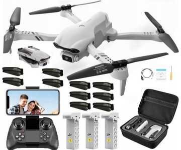 DRON F10 KAMERY WIFI HD 2000m 3X BATERIA